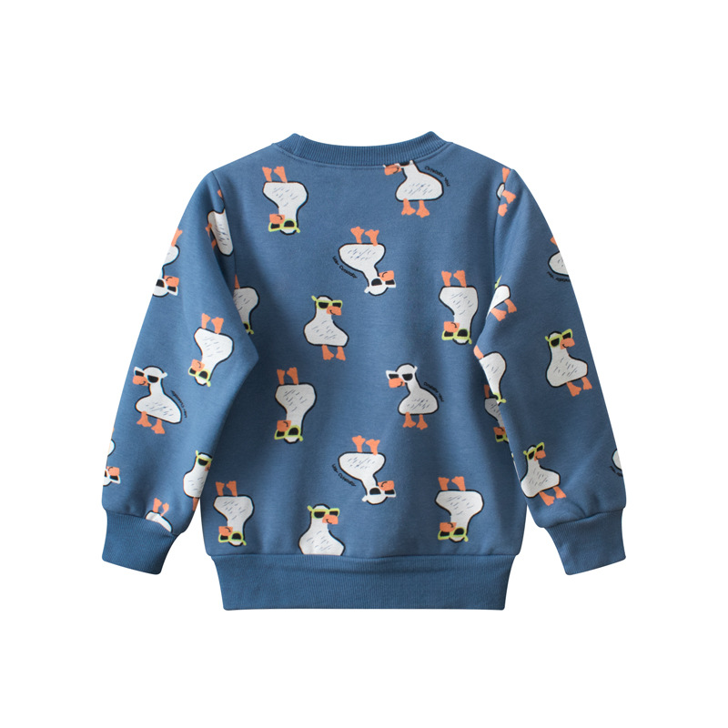 Picture of 27kids Korean style children's clothing autumn and winter children's sweater fleece-lined boy's pullover round neck baby clothes one-piece delivery