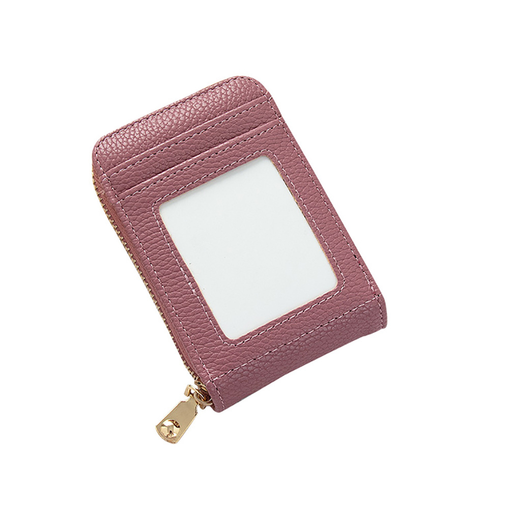 Picture of Card Bag Women's Korean-style New Anti-degaussing Solid Color Driver's License Mini Simple Multi-functional Compact Card Bag Card Cover for Women