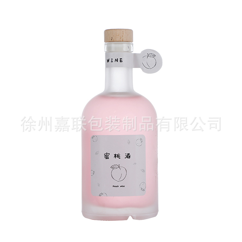 Picture of [Xinbai Crown] wooden plug mouth vodka glass wine bottle frosted foreign wine bottle wooden cover spirits bottle fruit wine glass bottle