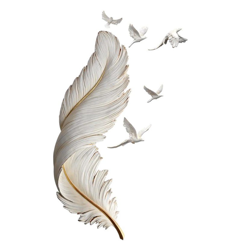 Light Luxury Feather Wall Hanging Wall Decoration Nordic Living Room Sofa Background Wall Decoration Entrance Restaurant Creative Hanging Decoration Pendant