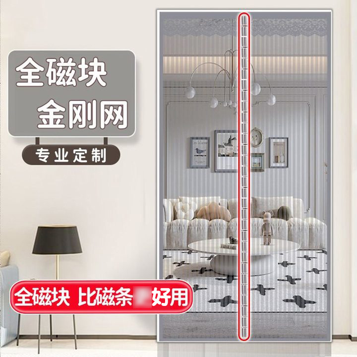 Picture of Magnetic Mosquito Net Door Curtain with Full Magnetic Closure, No-Drill Installation, Wholesale from Manufacturer, Mosquito-Proof Magic Tool