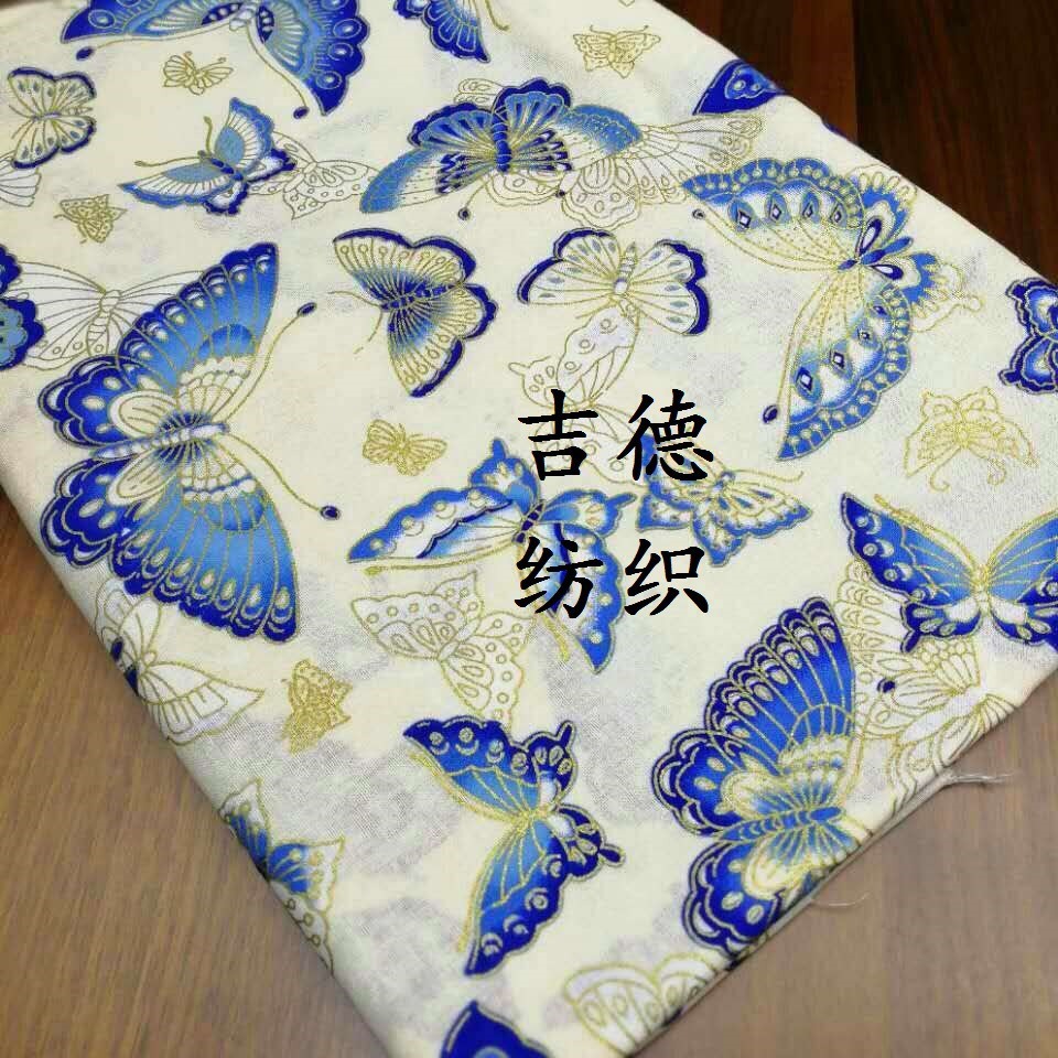 Picture of Japanese Style Hot Stamping Cloth (Butterfly) Japanese Style Printed Cotton Cheongsam Han Dynasty Tang Suit Luggage Fabric