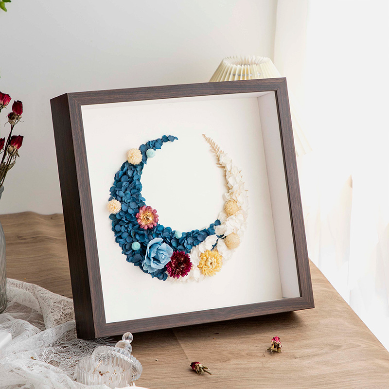 Picture of Factory wholesale dried flower photo frame stereo diy handmade paper towel rose hollow 3CM6CM specimen frame table