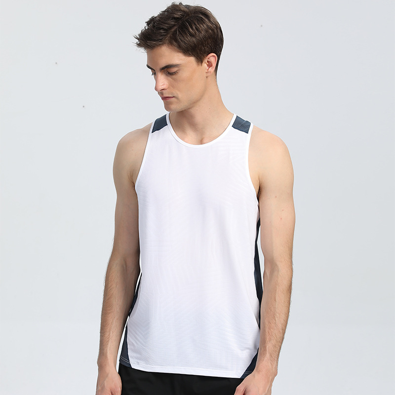 Picture of Sports Vest Men's Fitness Quick-Drying Sleeveless Color-Blocked Vest Outdoor Basketball Training Hurdle Running Sports Vest