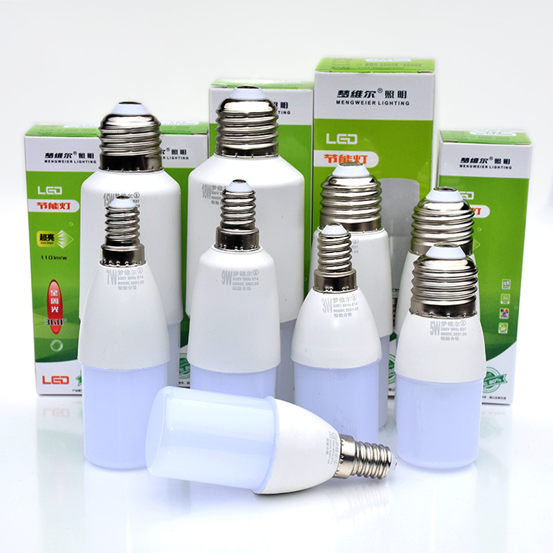 Picture of Wholesale LED bulb cylindrical super bright screw e27 E14 b22 household energy-saving white light warm white light source lighting lamp
