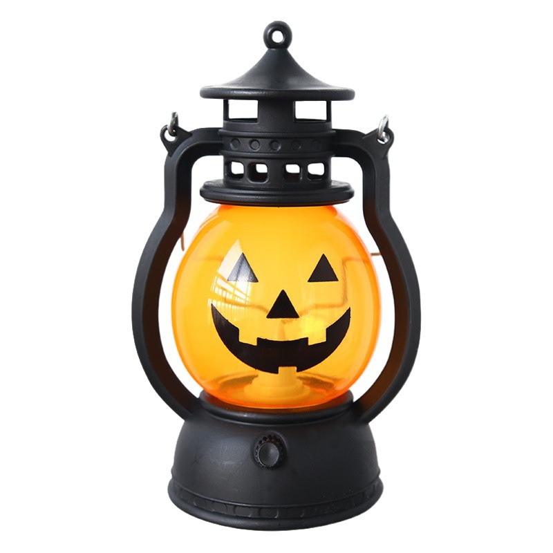 Cross-Border New Halloween Pony Lantern Portable Pumpkin Lantern Skull Decoration Oil Lantern Party Funny Atmosphere Props