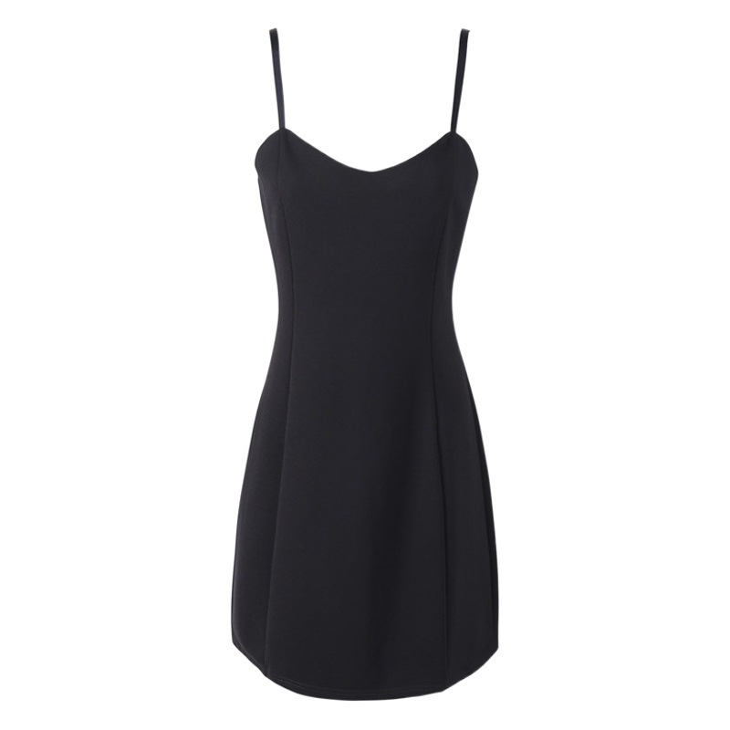 Professional Suspender Little Black Dress 2024 Summer Slimming Look Waist Age-Reducing Workwear Inner Skirt Professional Dress Ol