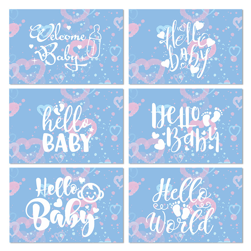 Picture of 84 hello baby welcome newborn baby blessing thank you celebrate white cardboard greeting card support greeting card