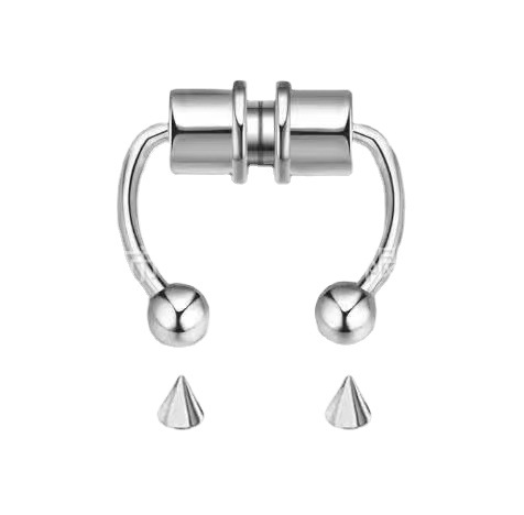 Picture of 2021 New Hot Sale Stainless Steel Magnet Nose Ring Non Perforated False Nose Ring Horseshoe Type Nose Hoop Ring