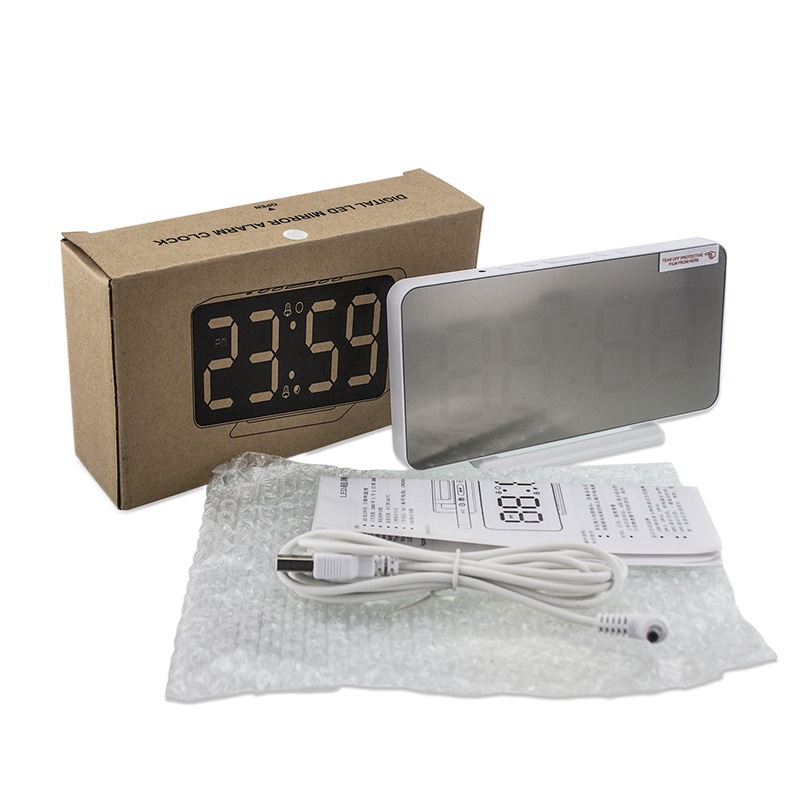 Cross-Border Popular Led Digital Display Multi-Functional Alarm Clock for Kidsren, Students, the Elderly, Bedroom, Study Lamp with Adjustable Brightness