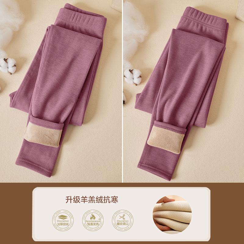 Picture of Lamb fleece leggings ladies 2025 new autumn and winter fleece-lined thickened tight outer wear warm velvet pants long Johns