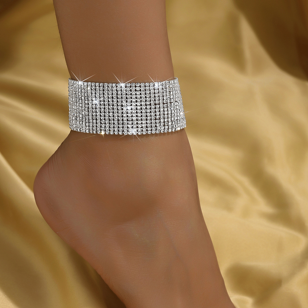European and American Cross-border Jewelry Ethnic Style Fashion Micro-inlaid Rhinestone Finger Foot Decoration Temperament All-match Chain suit Foot for Women