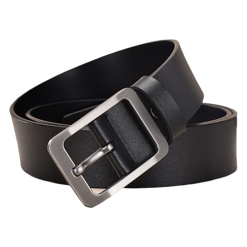[Free Punch] Men's Belt Pure Leather Pin Buckle Men's Denim Simple Retro Casual Versatile Genuine Leather Trouser Belt