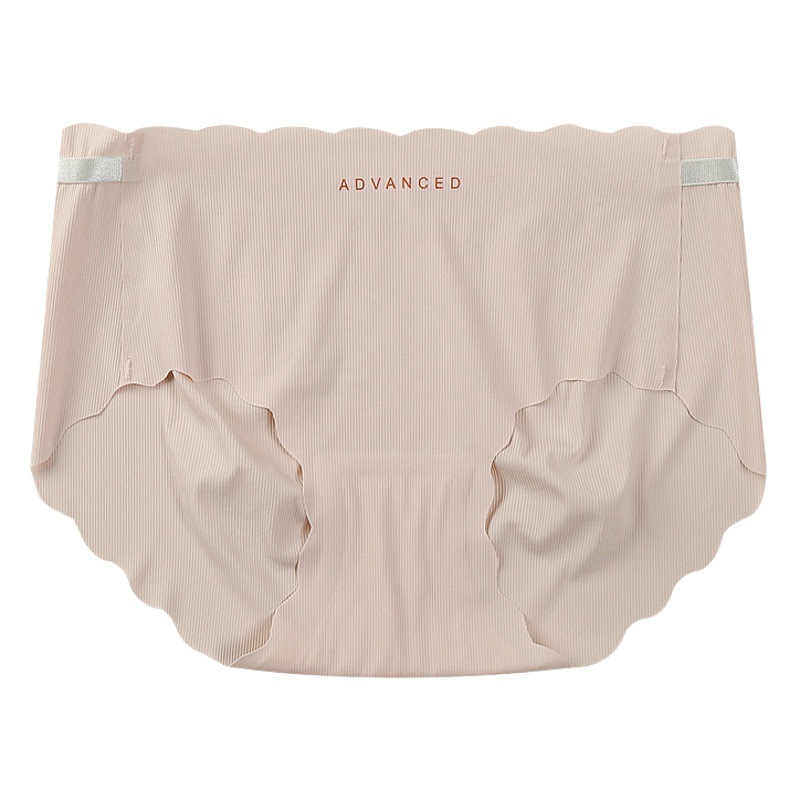 Ice Silk Women's Invisible Seamless Non-Pinching One-Piece Modal Breathable Antibacterial Crotch Triangle Panties with Seamless Hip Lift