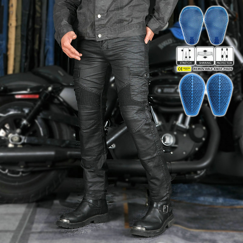 VOLERO motorcycle jeans coated vintage motorcycle pants multi-bag casual tooling cycling pants silicone protective gear