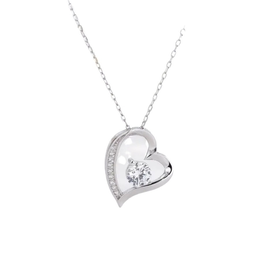 Picture of 1 Piece Love Pendant Eternal Heart Hollow Heart Necklace with Card Gift Box Mother's Day Gift