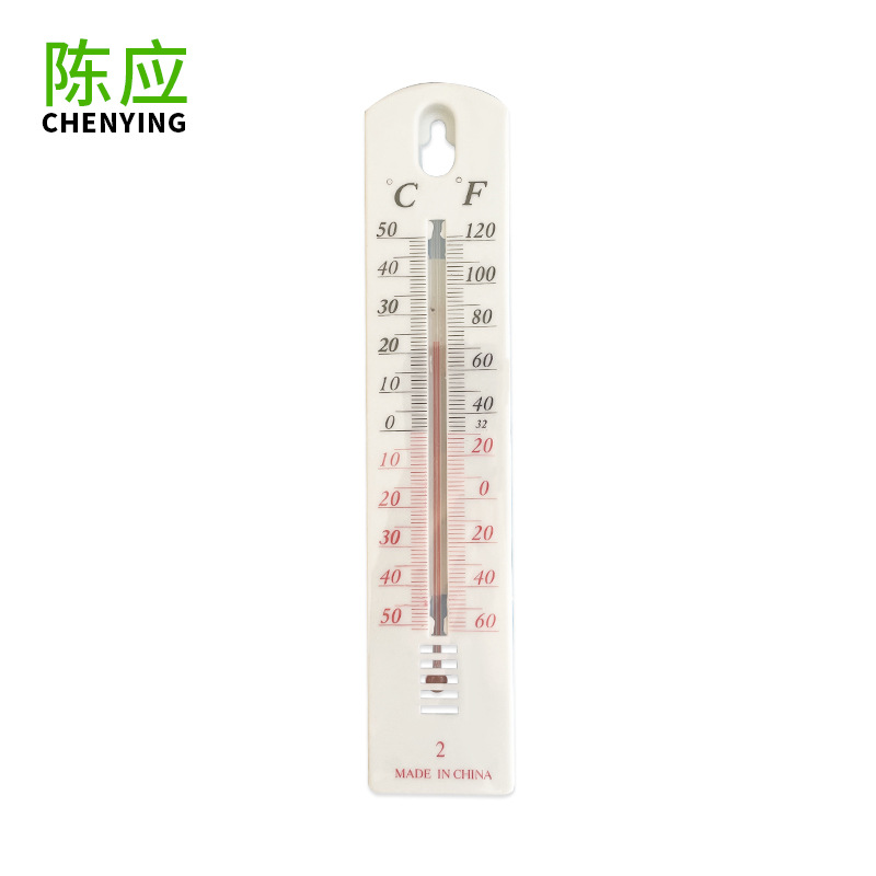 Picture of Chen Ying Spot Wall-Mounted Indoor Thermometer White Glass Thermometer Plastic Straight Room Temperature Meter Wholesale