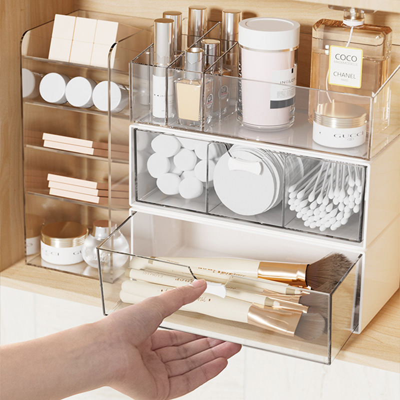 Desktop Storage Box Flat Bathroom Washstand Cosmetic Lipstick Storage Rack Desk Stacking Arrangement Box