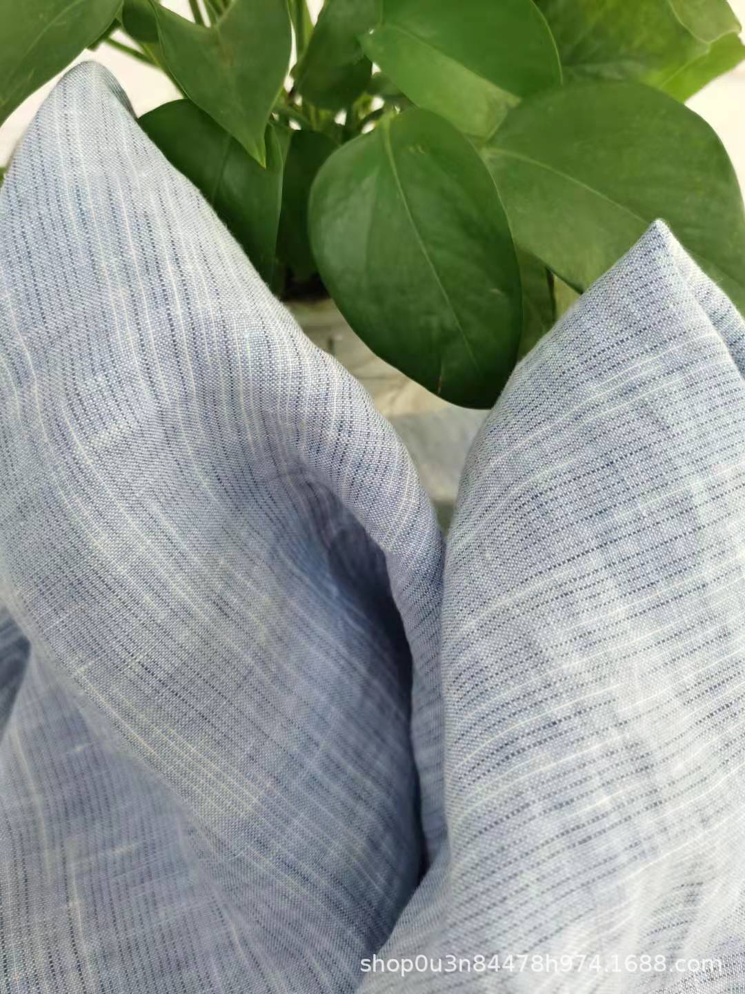 Picture of Segment Dyed Linen Yarn-dyed Enzyme Washed Wide Cloth Linen Curtain Section Dyed Cloth New Linen Bedding Fabric