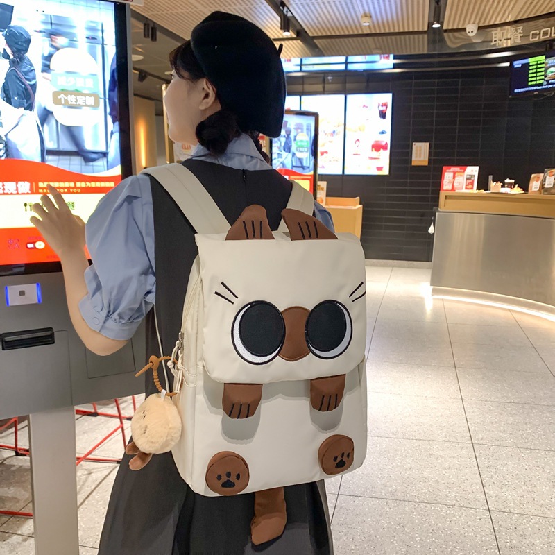 Picture of Ins Style New Siamese Cat Korean Style Harajuku Backpack Campus Style Junior High School Student Schoolbag Female Simple Primary School Bag