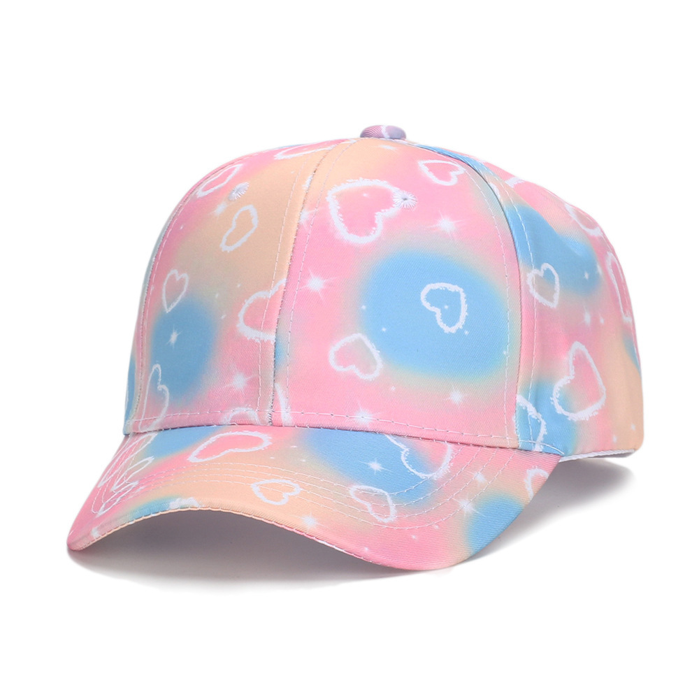 Picture of Spring and Summer Kidsren's Tie-Dye Baseball Caps for Boys and Girls Outdoor Sunshade and Sun Protection Caps Sports Peaked Caps Ponytail Baseball Caps