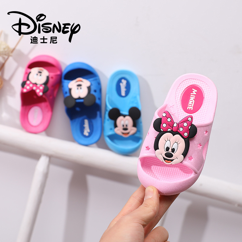 Disney Mickey Minnie Spring and Summer New Baby Hole Shoes Non-Slip Household Indoor Bathroom Outer Wear Beach Swimming