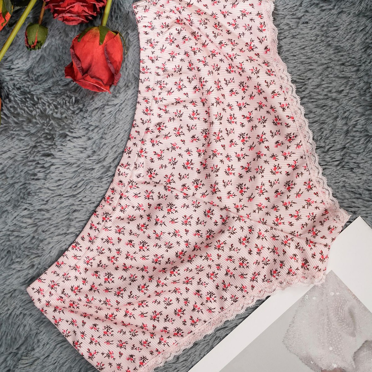 Cross-border Pajama Pants Loose Breathable Comfortable Home Clothes Lace-edged Small Floral Printed Summer Shorts Casual