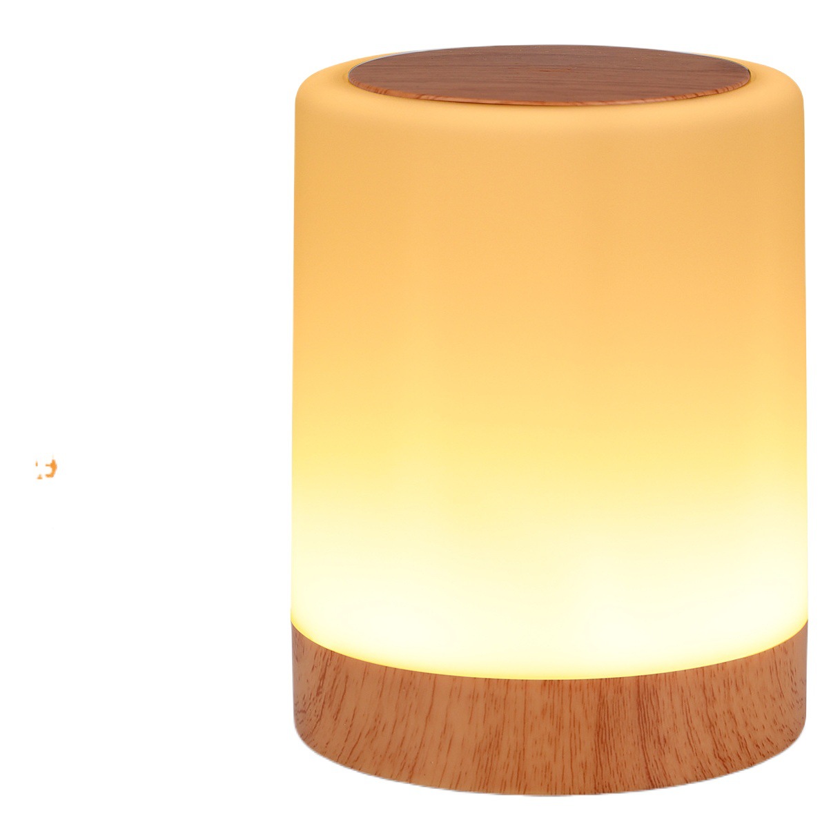 Amazon new creative wood grain touch remote control colorful bedside lamp headlamp desktop lamp outdoor LED night light