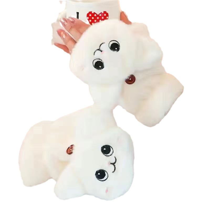 Picture of Gloves for Women in Winter Korean Style Cute Student fleece-lined Thickened Flip-on Cycling Cold-proof Warm Plush Gloves for Men and Women in Winter