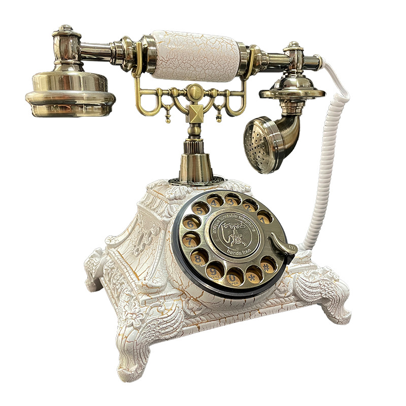 Picture of Telephone European Retro Style Home Antique Landline Old-Fashioned Telephone Office Antique American-Style Rotary Dial Telephone