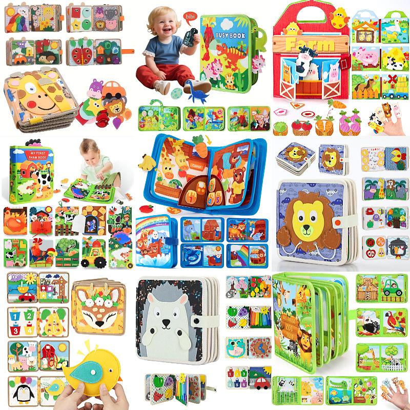 Cross-Border Felt Book Baby Enlightenment Felt Busy Board Early Education Toys Children's Toys Educational Board Felt Learning Board
