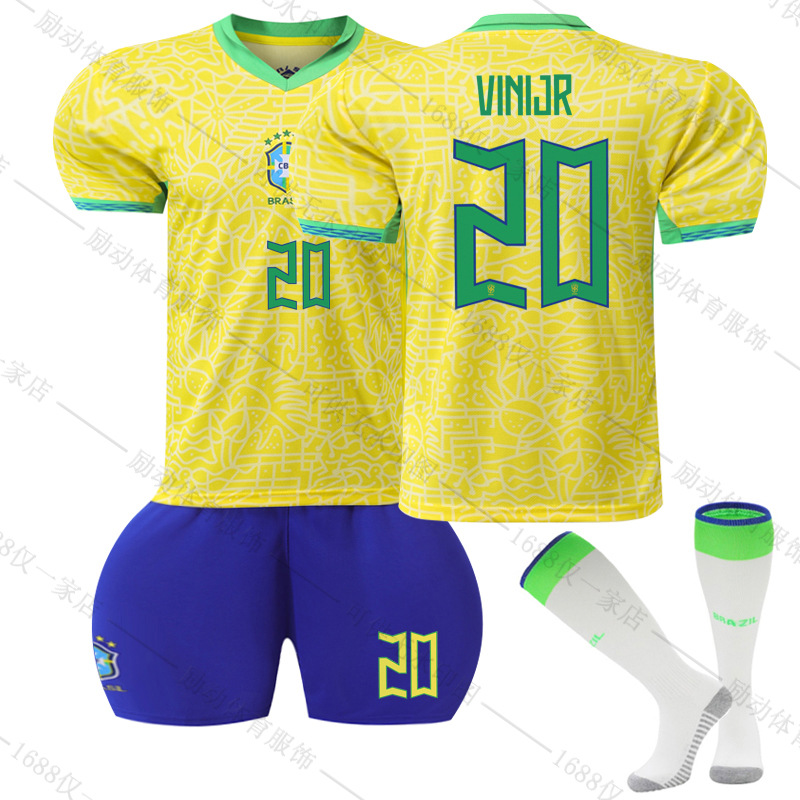 Picture of 2425 New Brazil home Court No. 10 Neymar 20 venius 9 Richard Leeson football uniform suit Jersey