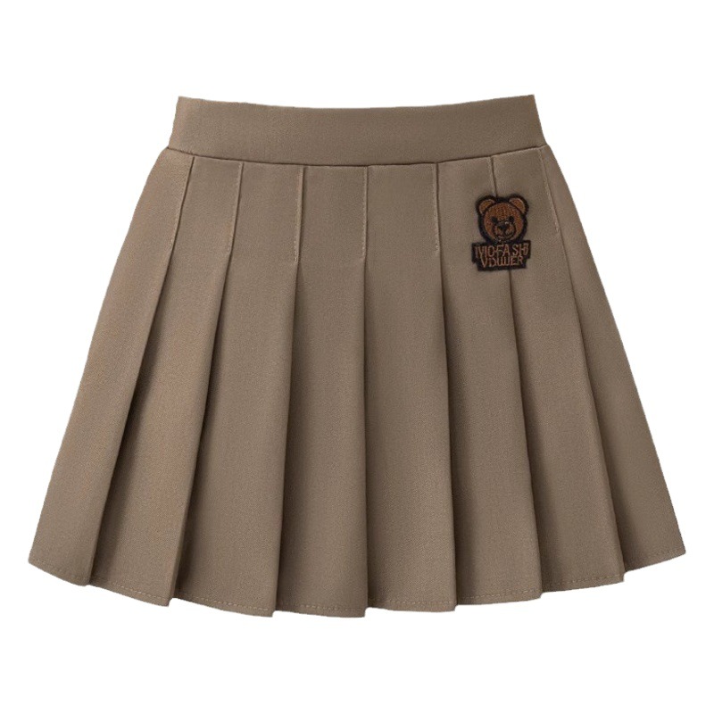 Girls' Pleated Skirt, New Spring and Autumn Children's Short Skirt, White College Style Skirt for Older Girls