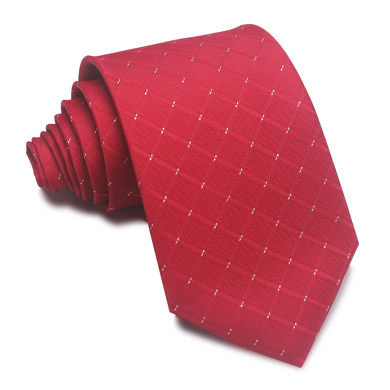 Picture of 25 New 8cm Polyester Jacquard Stripesd Tie 7cm Men's and Women's Business Formal Wear Casual High-End Red Black Blue