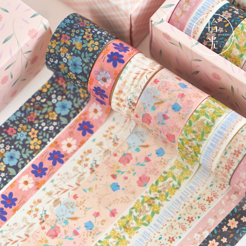 Picture of Pick up light and paper hand account tape wholesale bronzing creative retro diy stickers decorative material tape suit 10 rolls