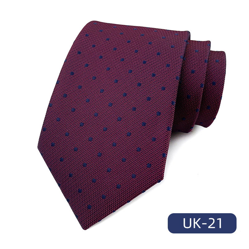 Picture of in stock wholesale men's tie polyester yarn-dyed jacquard fabric business formal wear casual fashion suit accessories