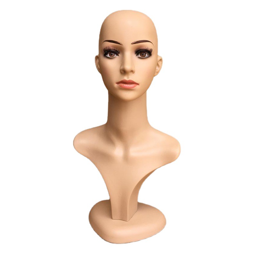 Wig Head Model European and American Model Head Female Display Headscarf Necklace and Other Model Head with Shoulder Dummy Head Model