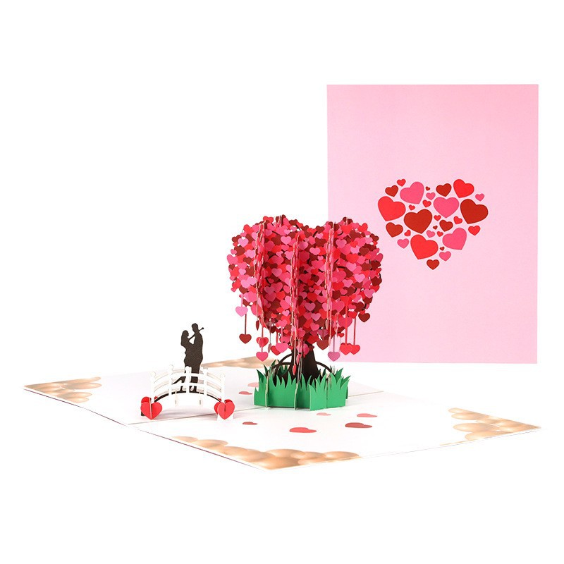 Picture of Amazon creative 3d three-dimensional greeting card gratitude blessing love tree business gift card love gift card for girlfriend