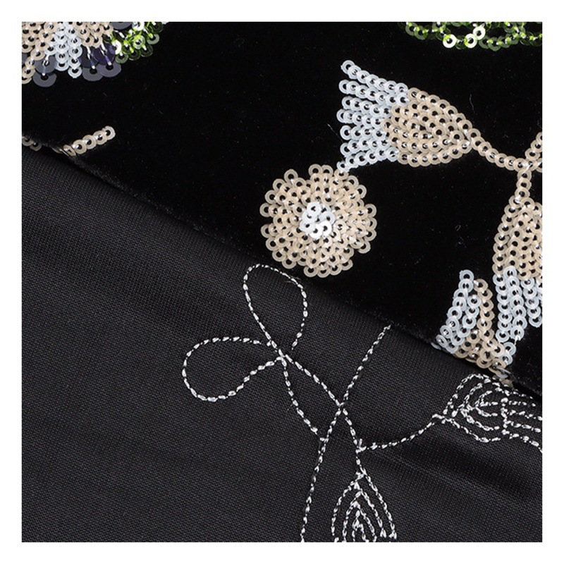 New Chinese style velvet embroidered fabric cheongsam women's clothing fabric in stock supply