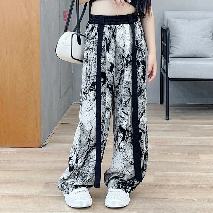 Picture of Girls' Pants Summer Children's Ice Silk Casual Pants Sports Pants Spring and Autumn New Thin Anti-mosquito Pants Big Children's Summer Wear