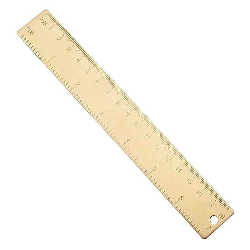 [Factory Outlet] Creative Retro Brass Ruler 18CM Ruler Thickened Drawing Tools Stationery Gift Metal