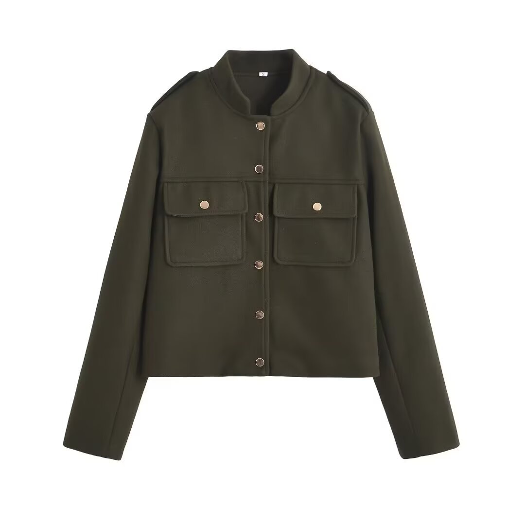 Picture of Women's autumn and winter woolen coat 2024 winter new European and American style long sleeve collar regular