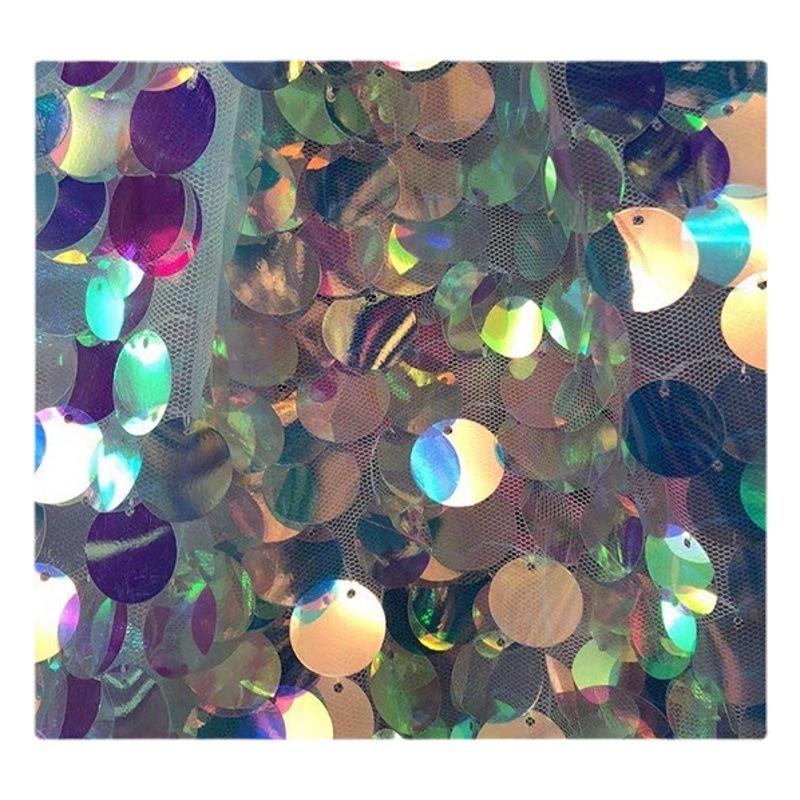 18mm Laser Fantasy Gradient Mermaid Large Pendant Sequin Fabric Sparkling Sequin Fabric Stage Dress