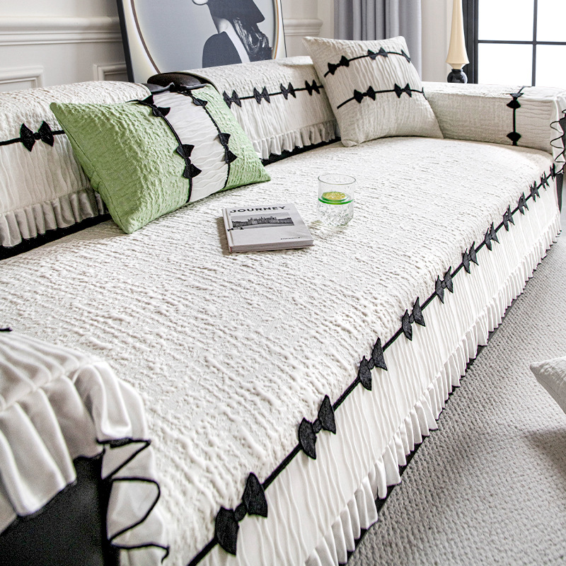 Strict Selection of Summer Cool Bean Ice Shredded Sofa Cushion 2025 New Summer Non-Slip Sofa Mat Skirt Cover Cloth