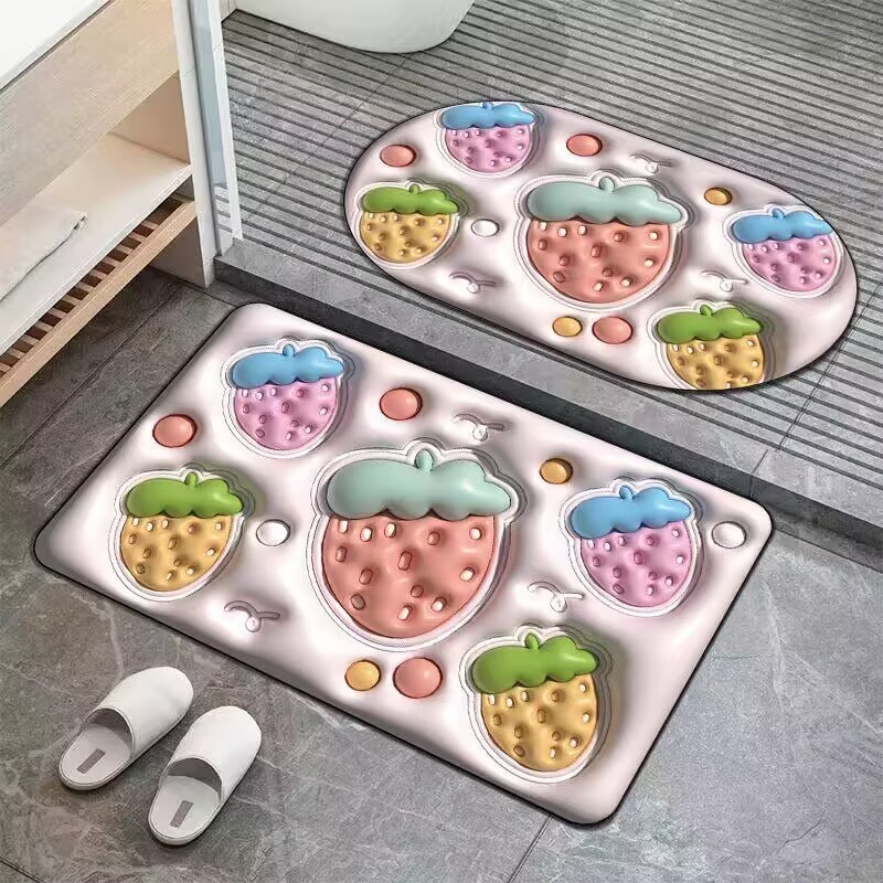 Picture of A generation of hair bathroom non-slip mat entrance entrance absorbent mat cross-border household bathroom printing mat
