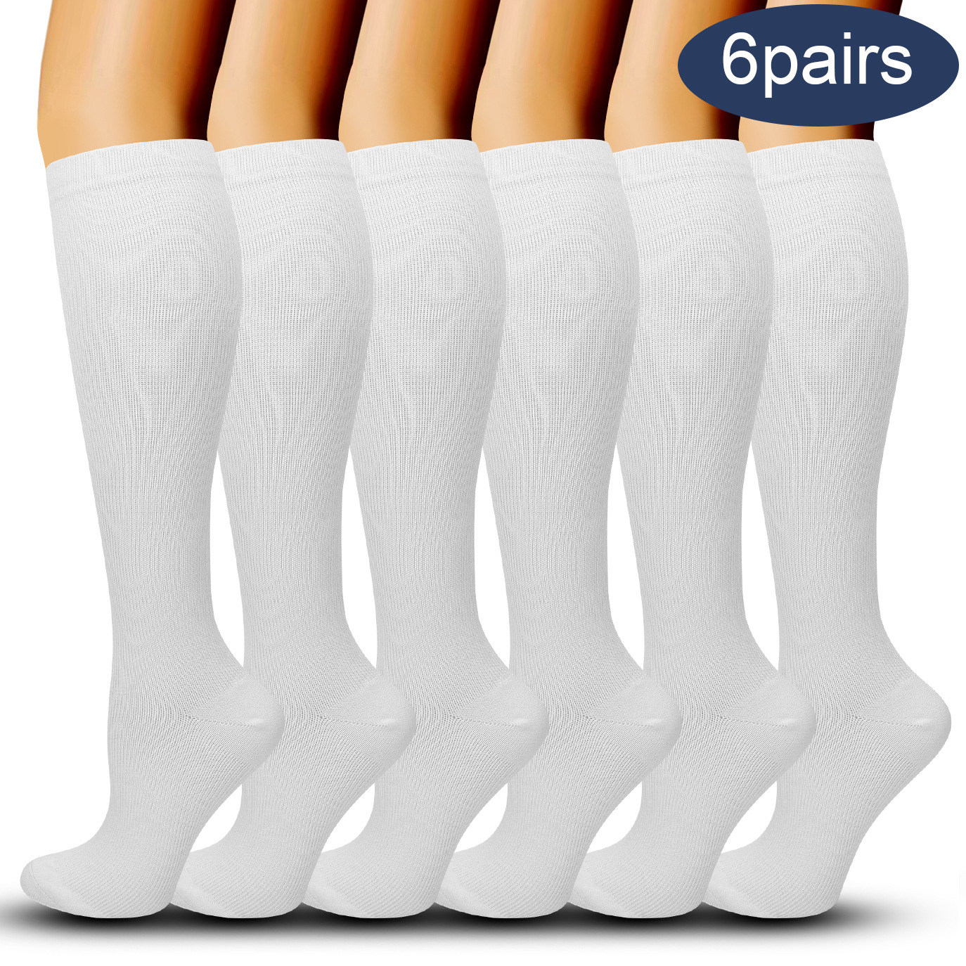 Picture of Solid Color Sports Compression Socks Anti-flexure Compression Socks Running Stretch Socks Suitable for Nurse Wrap Calf