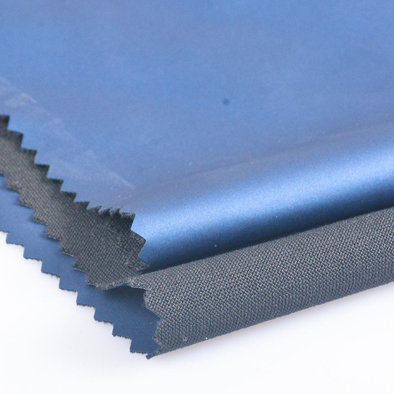 Picture of High-Elastic Milk Silk Pu Composite Blue Film Smooth Coating Heat-Retaining Sweat-Absorbing Fabric for Waist Shaping Belt and Swimming Cap Material