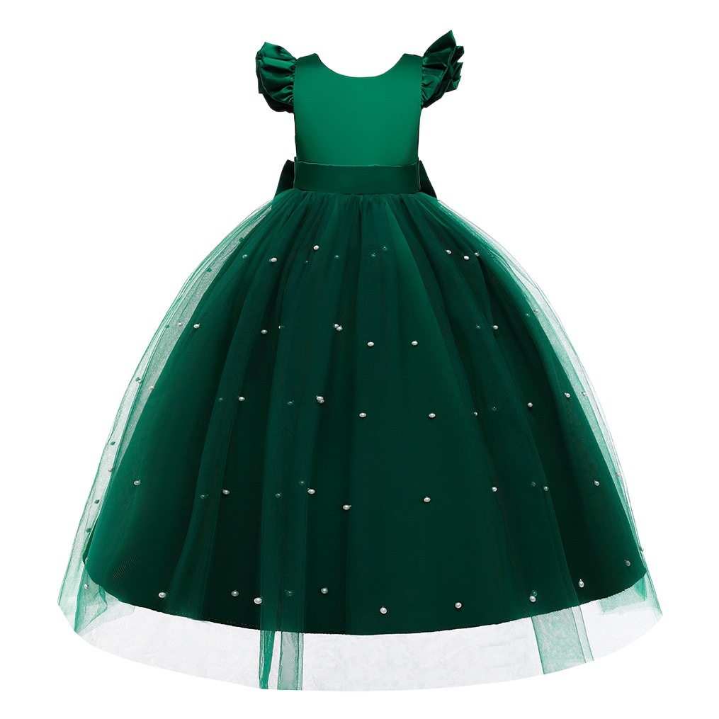 Wholesale 2025 European and American New Fluffy Wedding Dress Satin Mesh Catwalk Birthday Evening Dress Girls Dress Princess Dress