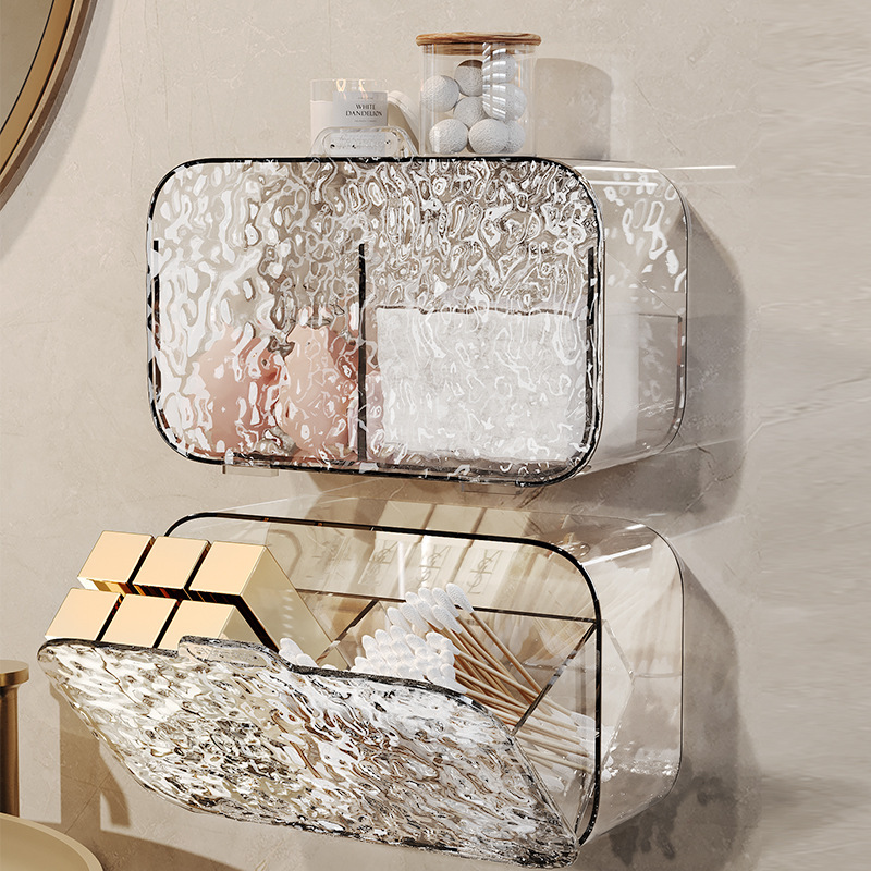 Casual Glacier Pattern Cosmetics Storage Box Bathroom Storage Shelf Bathroom Home Multi-Functional Punch-Free Wall Hanging