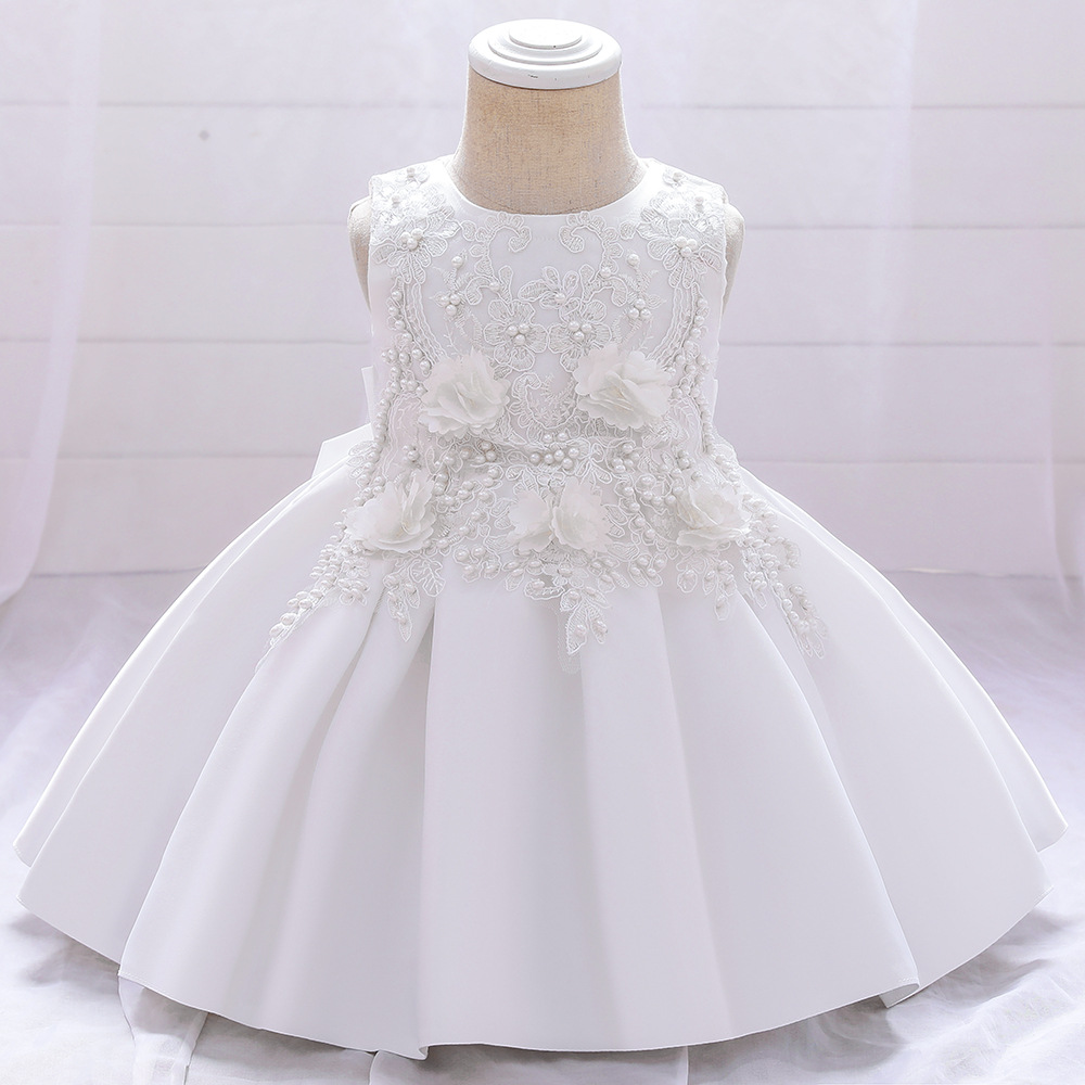 Picture of Amazon 2025 New Wholesale Women's Dress Puffy Wedding Dress Satin Flower Performance Girls Dress Princess Dress
